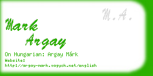 mark argay business card