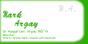 mark argay business card